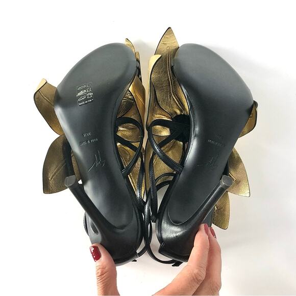 NEW Giuseppe Zanotti Lilium Flower Appliqué Strappy High Heel Sandals 38.5 - Picture 8 of 10